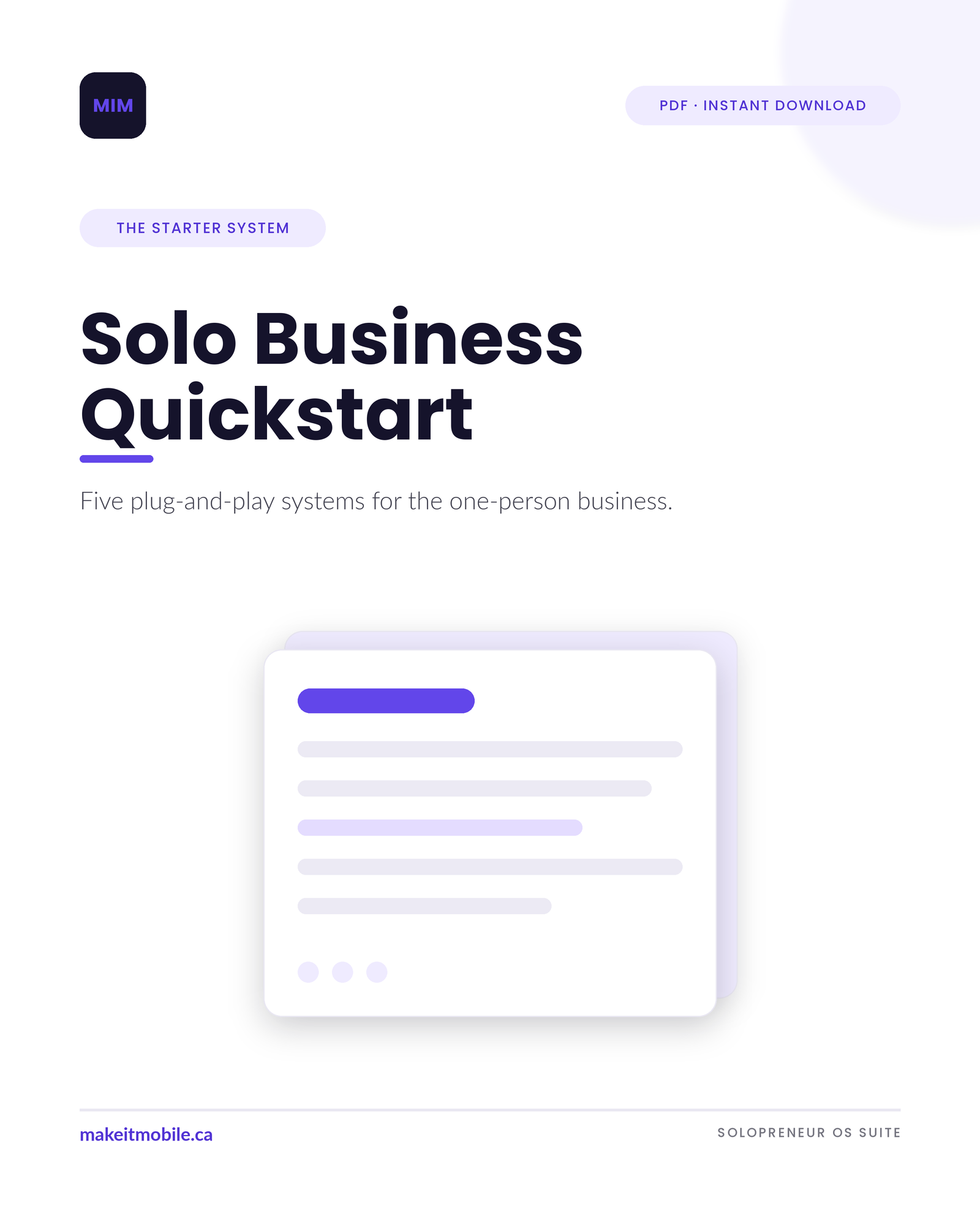 Solo Business Quickstart — 5 Plug-and-Play Systems
