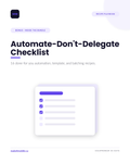 Automate-Don't-Delegate Checklist — Recipe Playbook (Bonus)